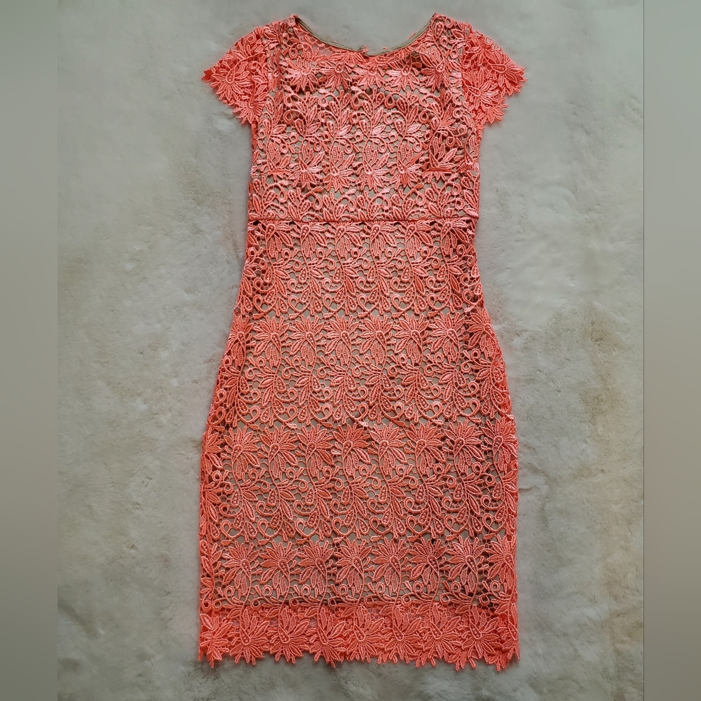 Rubber Ducky Neon Pink Lace Dress Size Medium